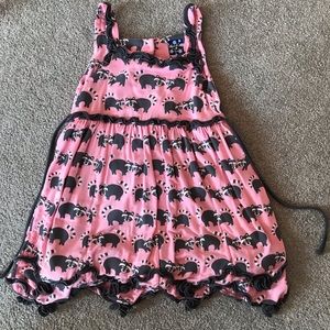 Kickee Pants Pink Raccoon Romper